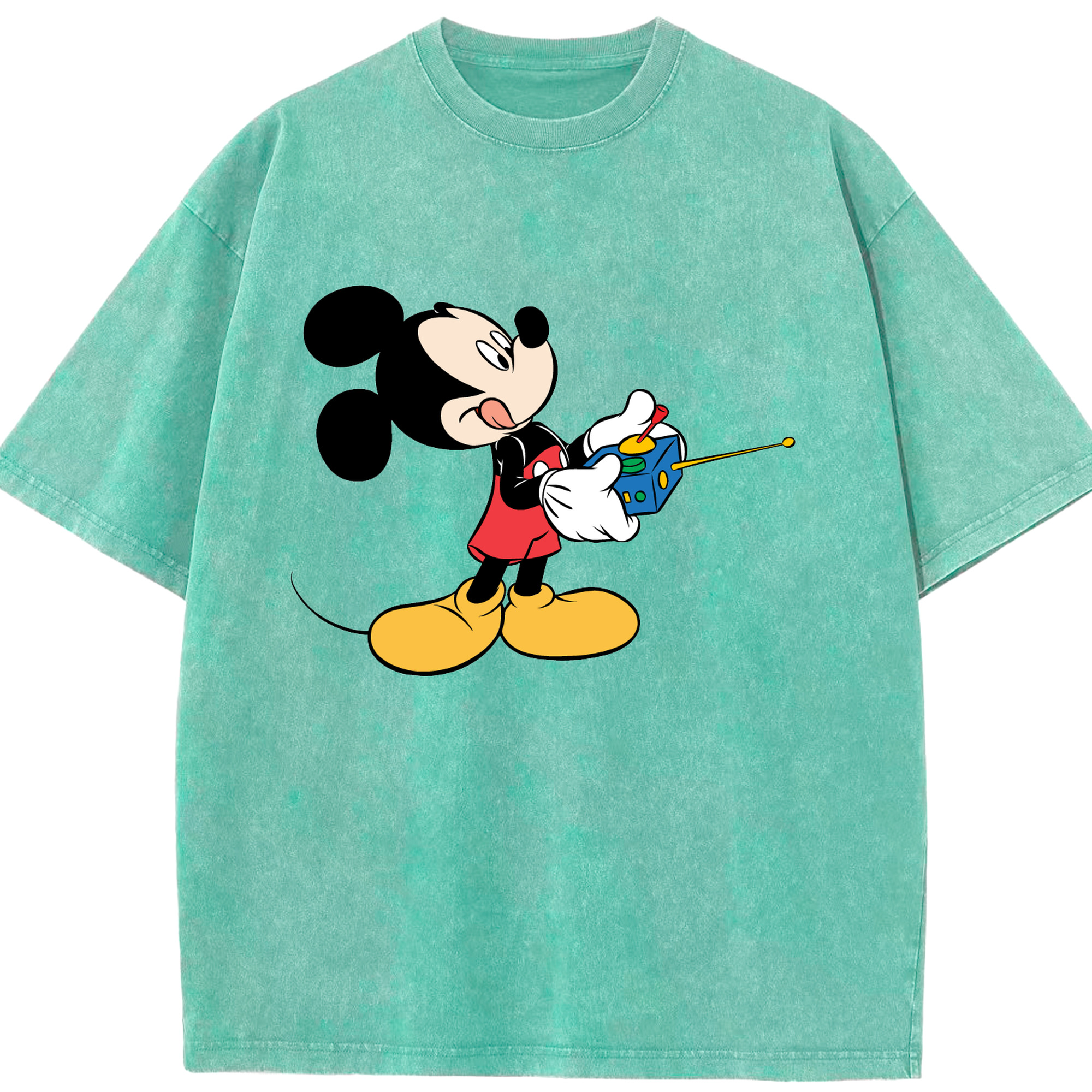 （画像用） ミッキーマウス Mickey Mouse 綿100% ヴィンテージ風 半袖Tシャツ（フロントプリント）